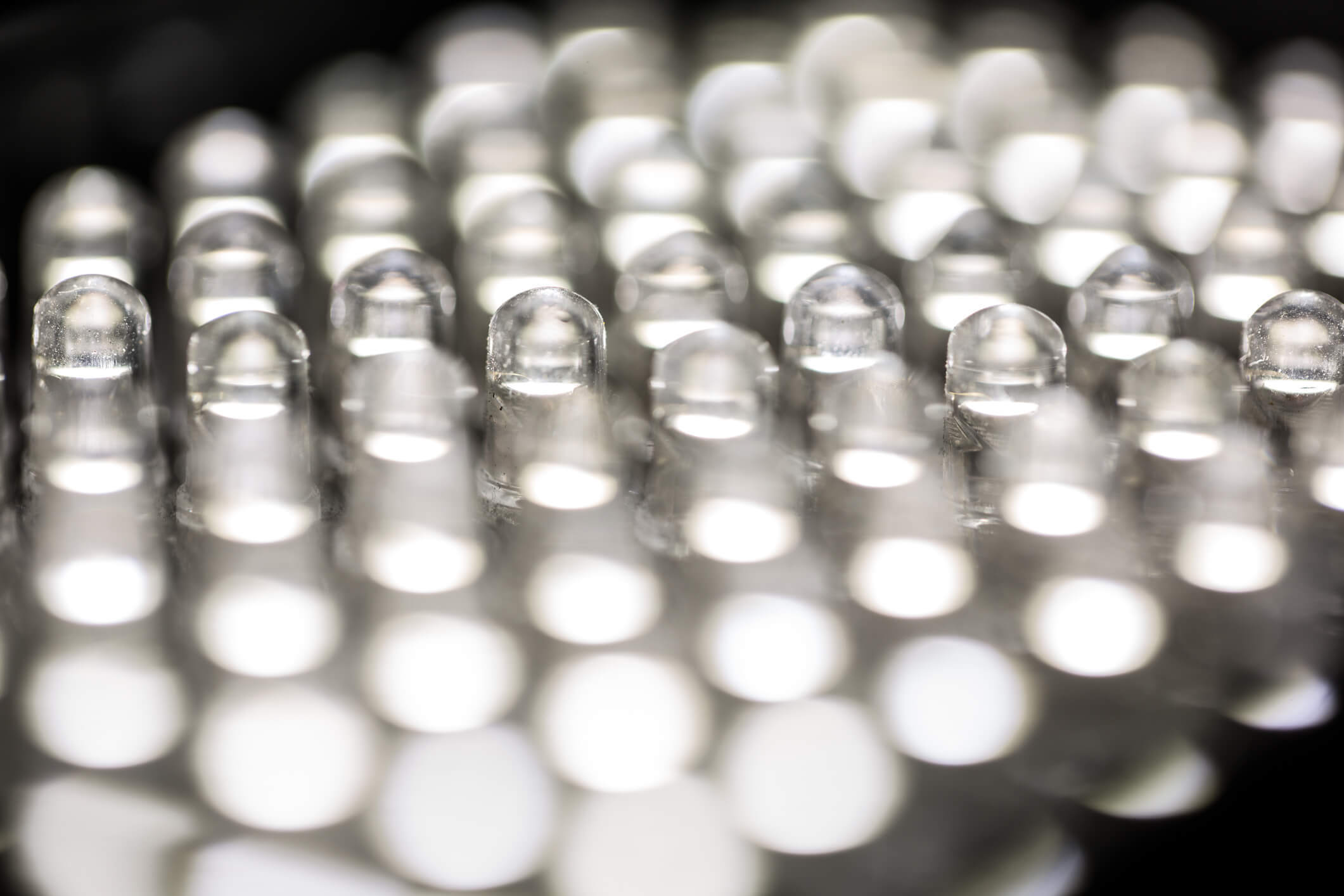 Close-up image of LED lights arranged in a rectangle pattern