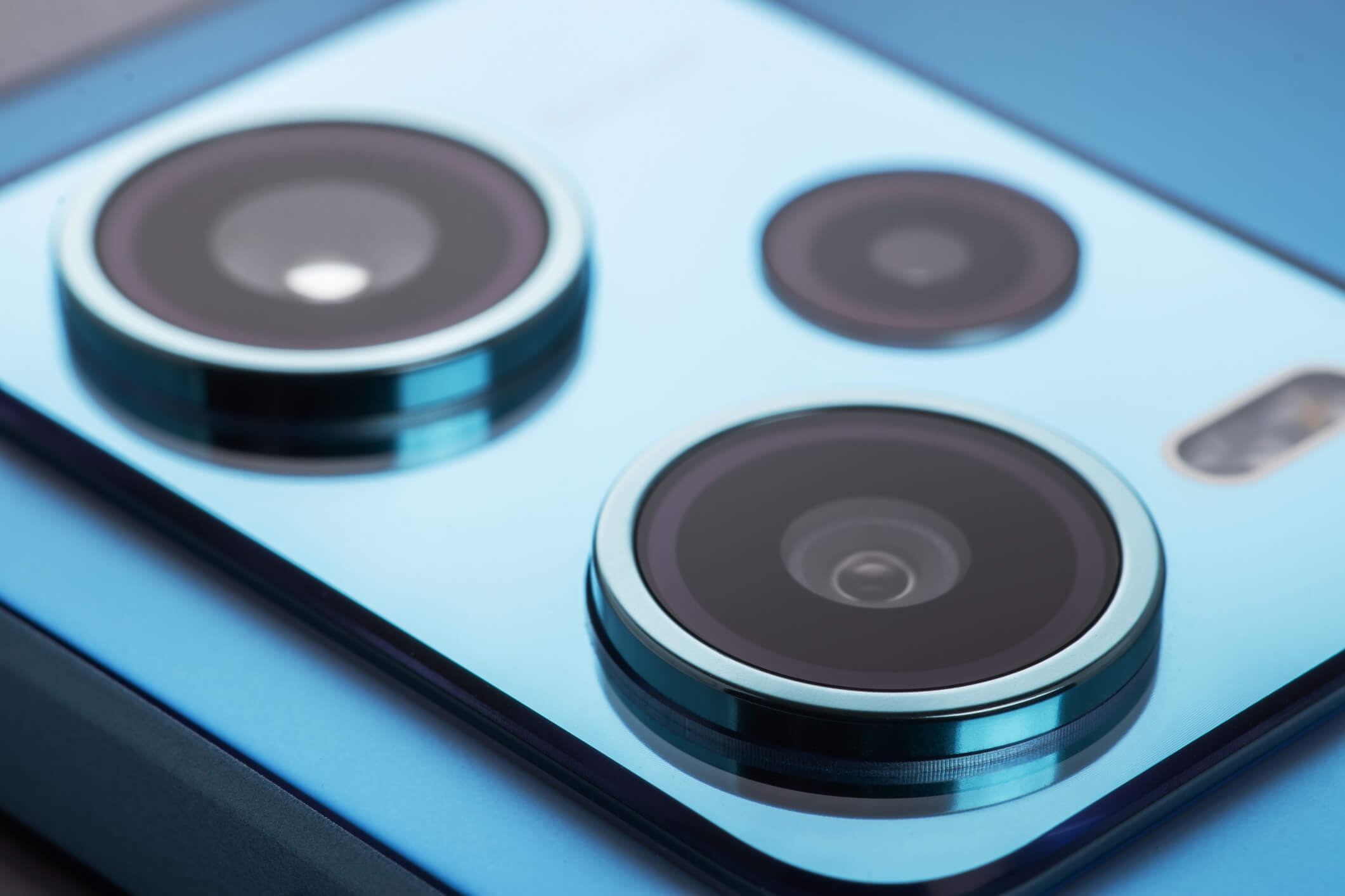 Close-up photo of a phone camera lens