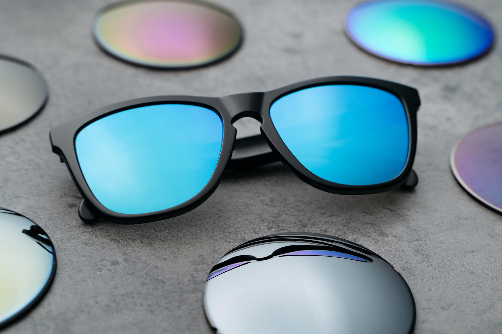 Sunglasses with an optical film coating
