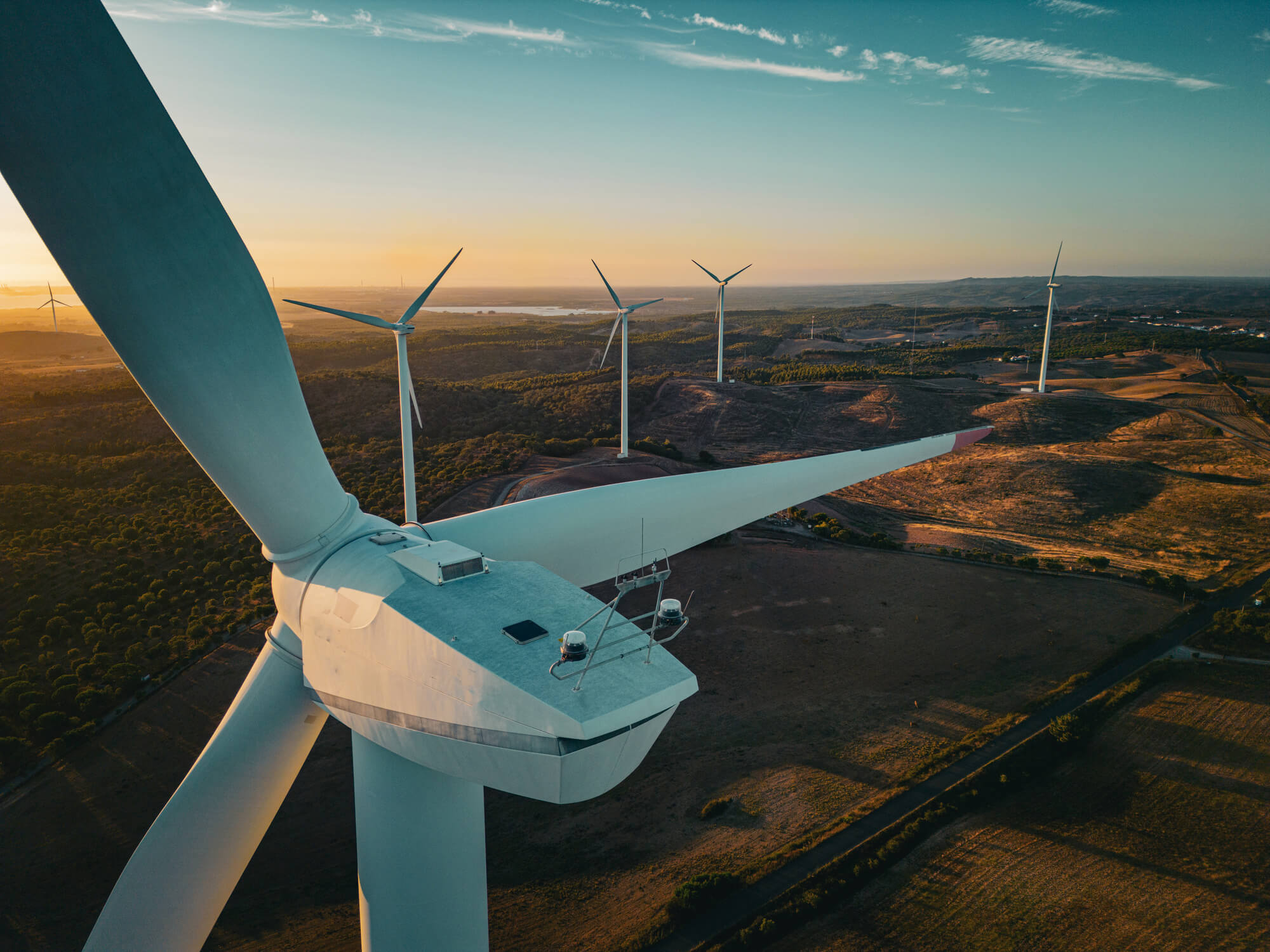 Wind Turbines in a field