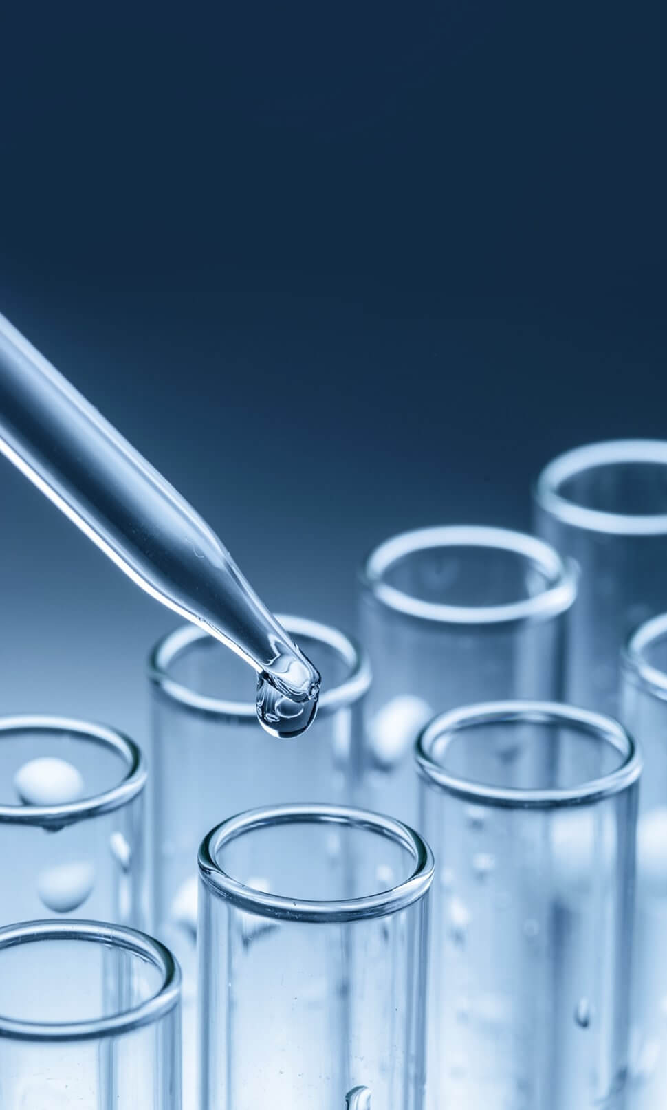 Solvent being place in a test tube